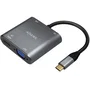 Aisens Conversor USB-C a VGA/HDMI 4K/USB 3.0/USB-C PD Gris 15cm